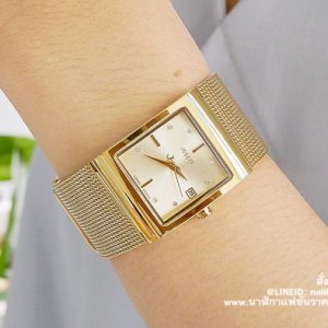 นาฬิกา Julius JA 841 หน้าปัดเหลี่ยม ผู้หญิง สีทอง รุ่นแนะนำ ของแท้ส่งฟรี มีบริการเก็บเงินปลายทาง