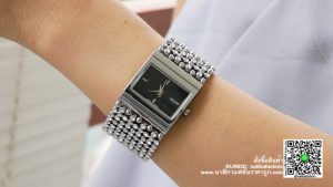 นาฬิกา Julius JA 435 หน้าปัดเหลี่ยม ผู้หญิง สายเก๋ ๆ สีเงิน-ดำ รุ่นแนะนำ ของแท้ส่งฟรี มีบริการเก็บเงินปลายทาง