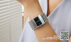 นาฬิกา Julius JA 435 หน้าปัดเหลี่ยม ผู้หญิง สายเก๋ ๆ สีเงิน-ดำ รุ่นแนะนำ ของแท้ส่งฟรี มีบริการเก็บเงินปลายทาง