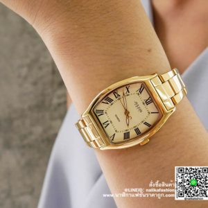 นาฬิกา Julius JA-1027 หน้าปัดเหลี่ยม สีทอง ของแท้ รับประกัน 1 ปี