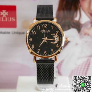 นาฬิกา Julius JA-1146 สีดำ หน้าปัดกลม สวยน่ารัก ของเเท้ ส่งฟรี มีบริการเก็บเงินปลายทาง