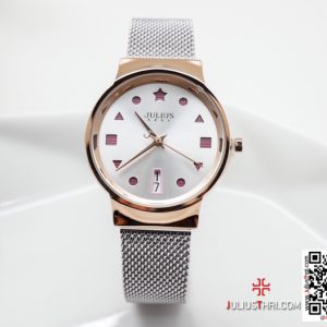 นาฬิกา Julius JA-1199 สีเงิน หน้าปัดกลม สุดเก๋ ของเเท้ ส่งฟรี มีบริการเก็บเงินปลายทาง