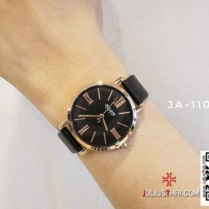 นาฬิกา Julius JA-1107L สายหนัง สีดำ สวยสุดๆ ของเเท้ ส่งฟรี มีบริการเก็บเงินปลายทาง
