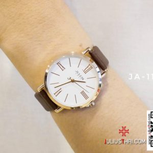 นาฬิกา Julius JA-1107L สายหนัง สีน้ำตาล สวยสุดๆ ของเเท้ ส่งฟรี มีบริการเก็บเงินปลายทาง