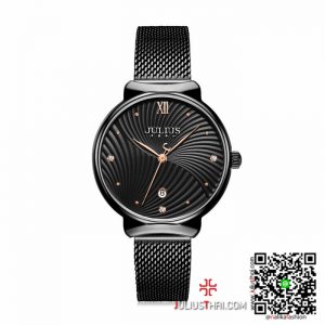 นาฬิกา Julius JA-1243 สายสแตนเลส สีดำ อย่างสวย ของเเท้ ส่งฟรี มีบริการเก็บเงินปลายทาง