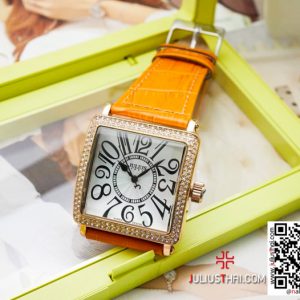 นาฬิกา Julius JA-612 สีส้ม หน้าปัดเหลี่ยม หรูหราสุดๆ ของเเท้ ส่งฟรี มีบริการเก็บเงินปลายทาง