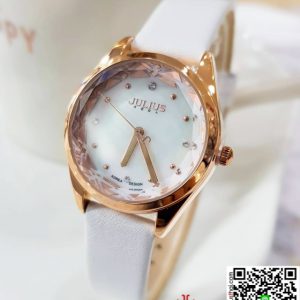 นาฬิกา Julius JA-973 สายหนัง สีขาว สวยมากๆ เก๋ๆ ของเเท้ ส่งฟรี มีบริการเก็บเงินปลายทาง