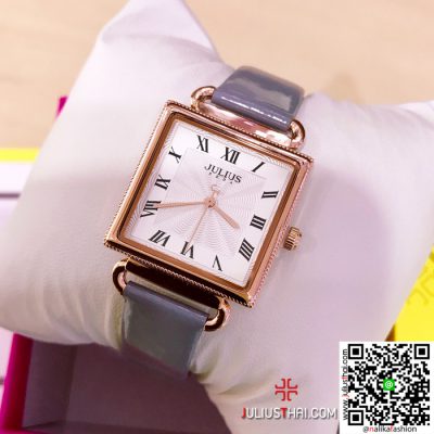 นาฬิกา Julius JA-1166 สีเทา หน้าปัดเหลี่ยม ปังมากกกก ส่งฟรี มีบริการเก็บเงินปลายทาง