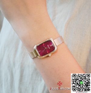 นาฬิกา Julius JA-1281 สีพิ้งโกล หน้าปัดเหลี่ยม สุดปัง ของเเท้ ส่งฟรี มีบริการเก็บเงินปลายทาง