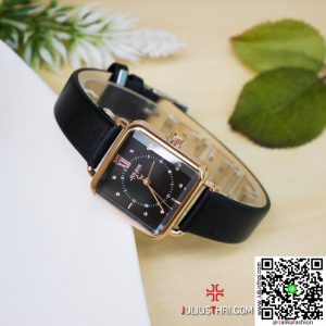 นาฬิกา Julius JA-1123 สีดำ หน้าปัดเหลี่ยม น่ารักๆ ของเเท้ ส่งฟรี มีบริการเก็บเงินปลายทาง