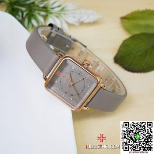 นาฬิกา Julius JA-1123 สีเทา หน้าปัดเหลี่ยม น่ารักๆ ของเเท้ ส่งฟรี มีบริการเก็บเงินปลายทาง